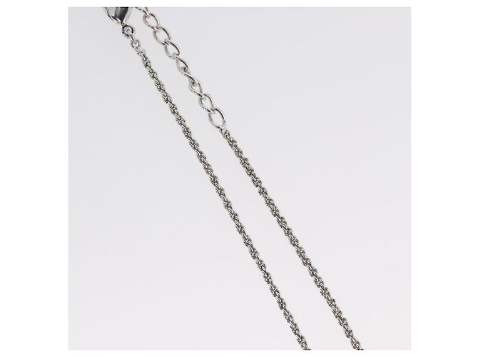 Collana Christian Dior metallo Argento Auth BA11479 - vista 7