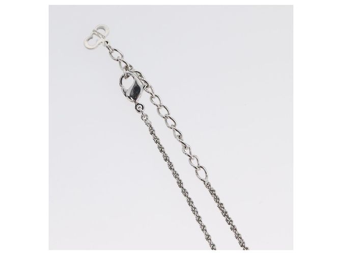 Collana Christian Dior metallo Argento Auth BA11479 - vista 8
