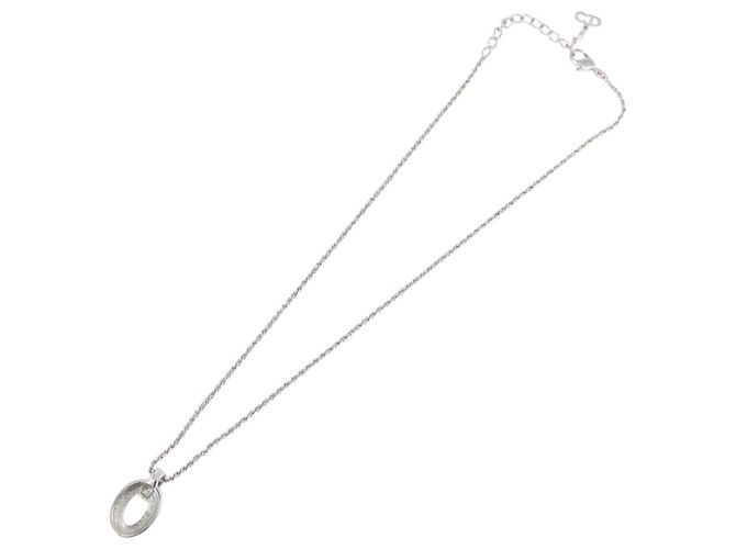 Collana Christian Dior metallo Argento Auth BA11479 - vista 9