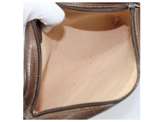 Bolsa Sherry Line GG Supreme Web da GUCCI em PVC bege e dourado 116 02 089 Auth BSZ082 - vista 17