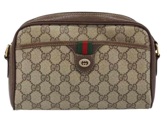 Bolsa Sherry Line GG Supreme Web da GUCCI em PVC bege e dourado 116 02 089 Auth BSZ082 - vista 2