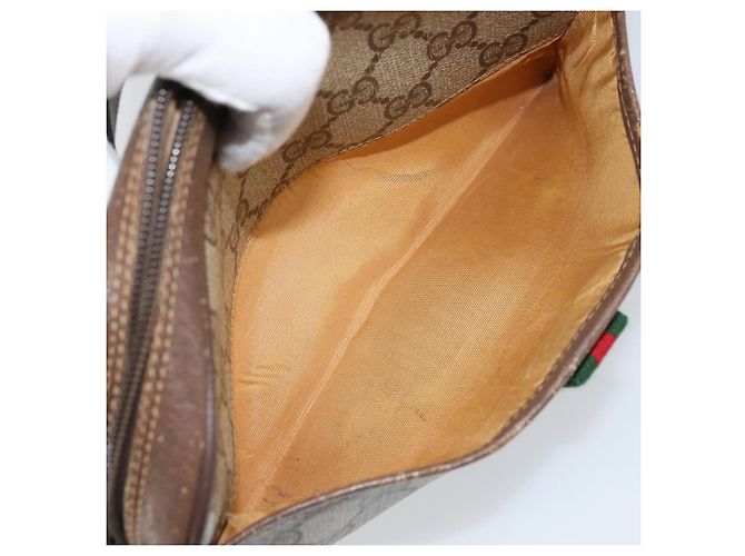 Bolsa Sherry Line GG Supreme Web da GUCCI em PVC bege e dourado 116 02 089 Auth BSZ082 - vista 20