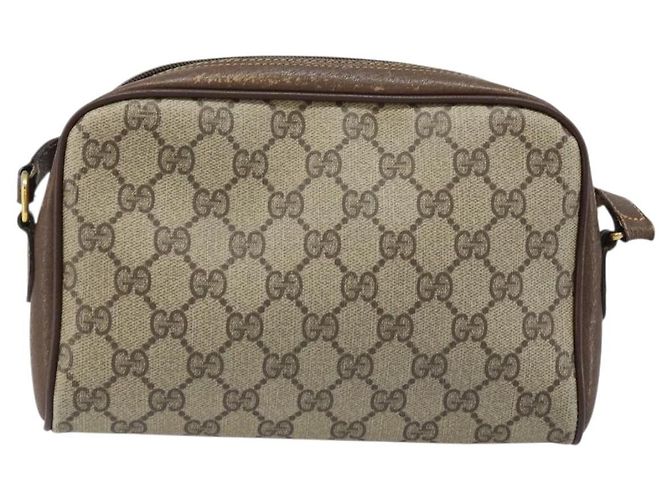 Bolsa Sherry Line GG Supreme Web da GUCCI em PVC bege e dourado 116 02 089 Auth BSZ082 - vista 3