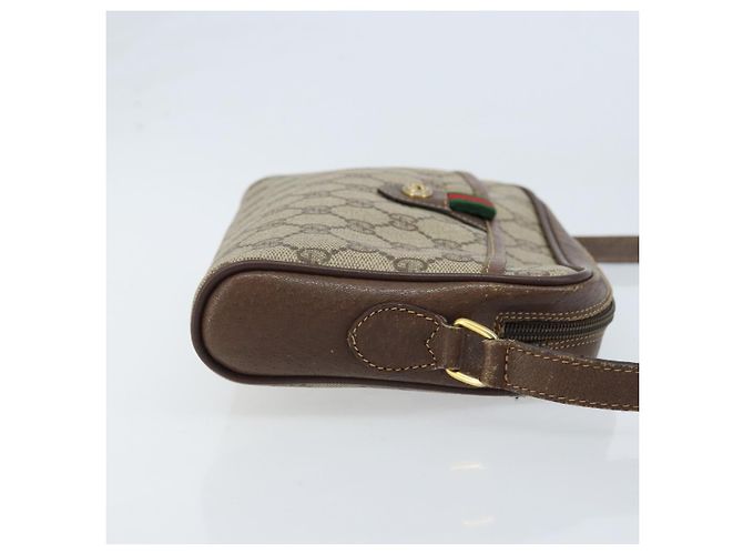 Bolsa Sherry Line GG Supreme Web da GUCCI em PVC bege e dourado 116 02 089 Auth BSZ082 - vista 4
