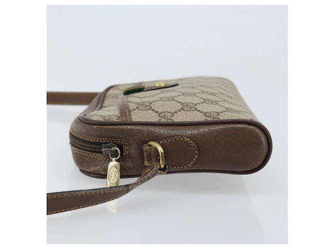 Bolsa Sherry Line GG Supreme Web da GUCCI em PVC bege e dourado 116 02 089 Auth BSZ082 - vista 5