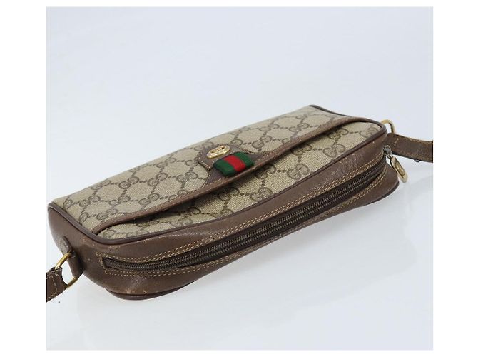 Bolsa Sherry Line GG Supreme Web da GUCCI em PVC bege e dourado 116 02 089 Auth BSZ082 - vista 6