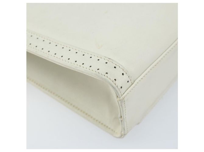 Borsa a Spalla Gancini in Pelle Bianca e Oro Salvatore Ferragamo Auth ARZ115 Bianco D'oro - vista 13