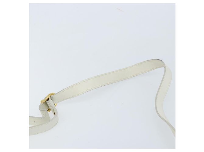 Borsa a Spalla Gancini in Pelle Bianca e Oro Salvatore Ferragamo Auth ARZ115 Bianco D'oro - vista 8