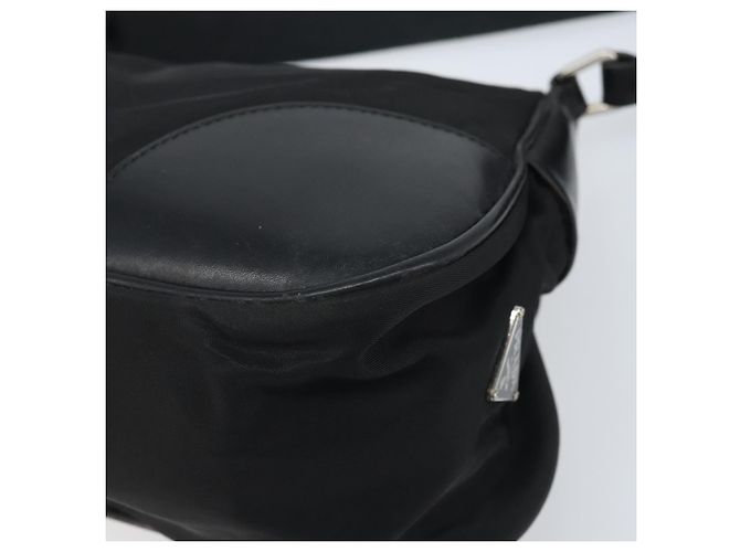 Borsa a Spalla PRADA Nylon Nero Argento Auth ARZ672A - vista 12