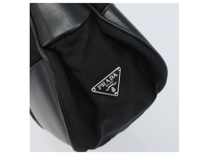 Borsa a Spalla PRADA Nylon Nero Argento Auth ARZ672A - vista 14