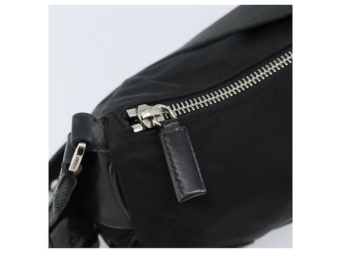 Borsa a Spalla PRADA Nylon Nero Argento Auth ARZ672A - vista 15
