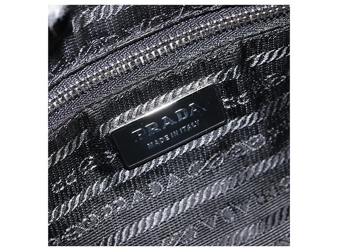 Borsa a Spalla PRADA Nylon Nero Argento Auth ARZ672A - vista 16