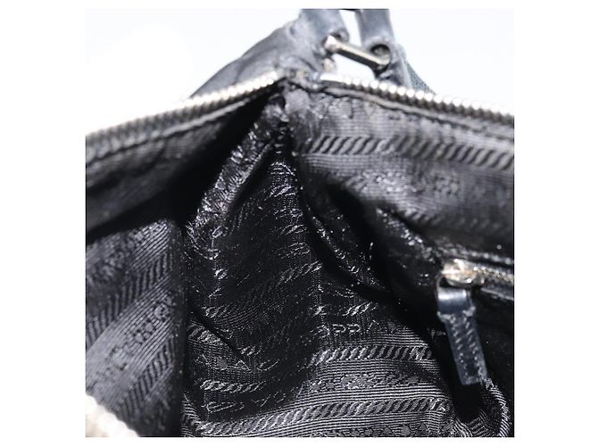 Borsa a Spalla PRADA Nylon Nero Argento Auth ARZ672A - vista 19