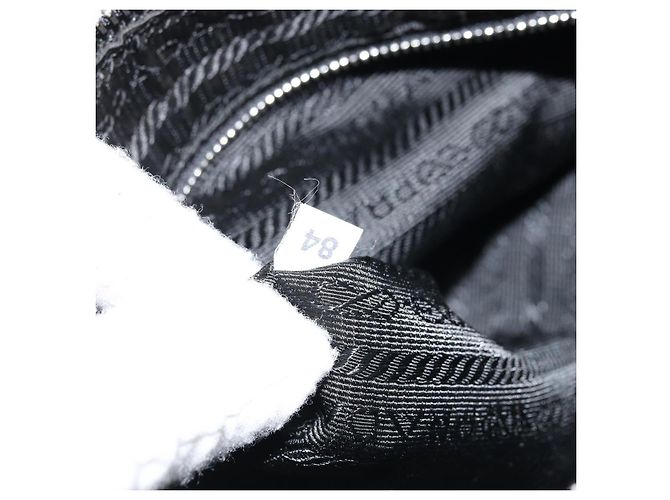 Borsa a Spalla PRADA Nylon Nero Argento Auth ARZ672A - vista 22