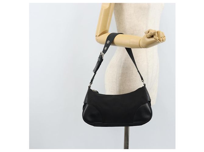 Borsa a Spalla PRADA Nylon Nero Argento Auth ARZ672A - vista 23