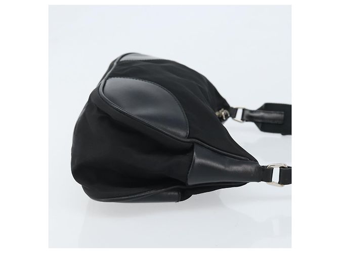 Borsa a Spalla PRADA Nylon Nero Argento Auth ARZ672A - vista 4