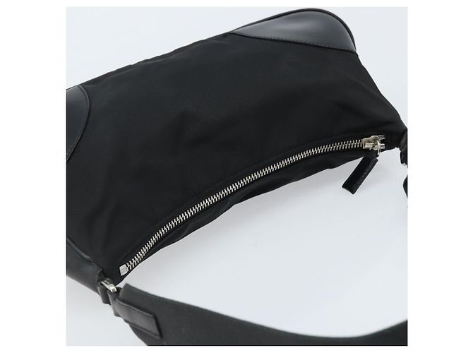Borsa a Spalla PRADA Nylon Nero Argento Auth ARZ672A - vista 6