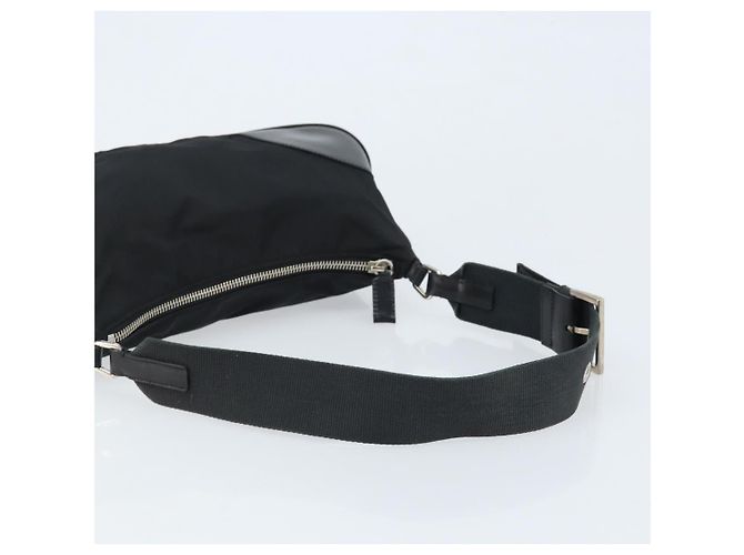 Borsa a Spalla PRADA Nylon Nero Argento Auth ARZ672A - vista 7