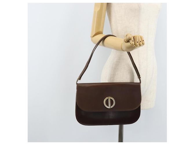Borsa a Spalla Christian Dior in Pelle Marrone Oro Auth ep13755 D'oro - vista 23