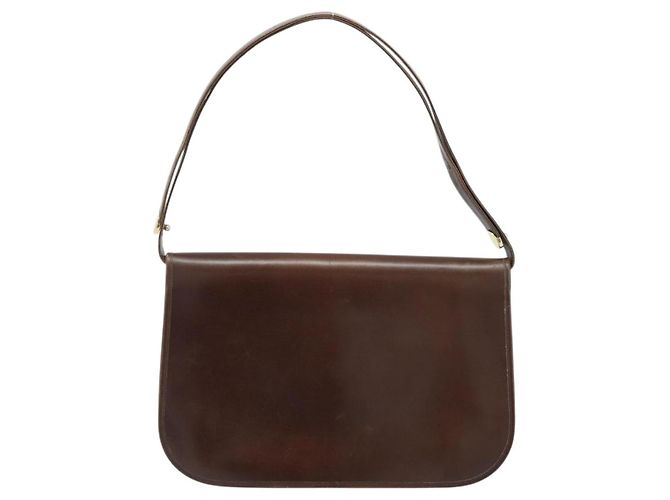 Borsa a Spalla Christian Dior in Pelle Marrone Oro Auth ep13755 D'oro - vista 3