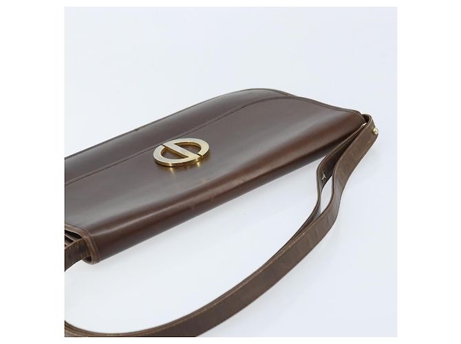 Borsa a Spalla Christian Dior in Pelle Marrone Oro Auth ep13755 D'oro - vista 6