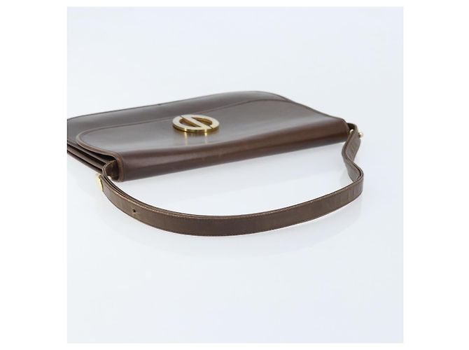 Borsa a Spalla Christian Dior in Pelle Marrone Oro Auth ep13755 D'oro - vista 7