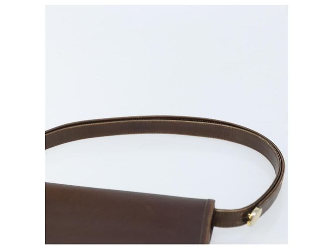 Borsa a Spalla Christian Dior in Pelle Marrone Oro Auth ep13755 D'oro - vista 8