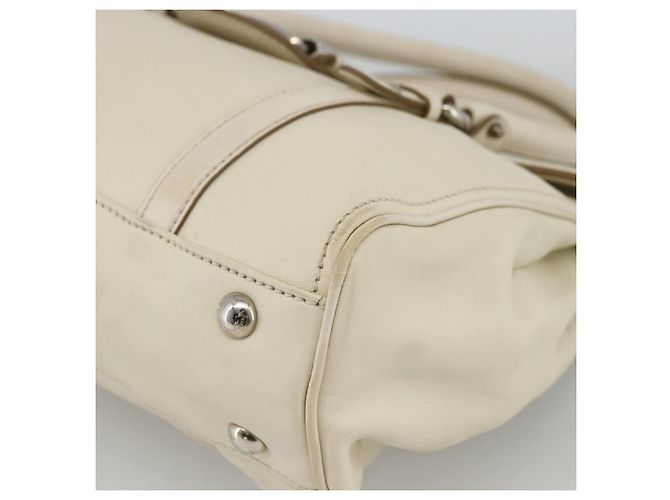 Borsa a mano in pelle bianca e argento Salvatore Ferragamo Auth BSZ241 Bianco - vista 10