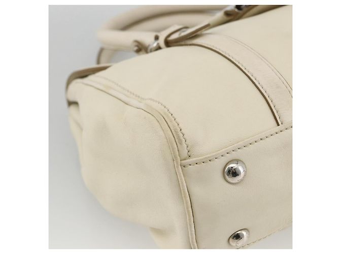 Borsa a mano in pelle bianca e argento Salvatore Ferragamo Auth BSZ241 Bianco - vista 11