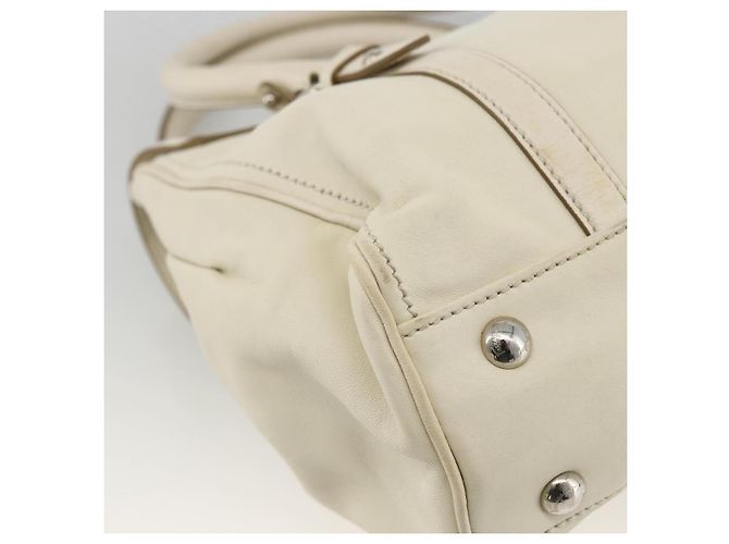 Borsa a mano in pelle bianca e argento Salvatore Ferragamo Auth BSZ241 Bianco - vista 13