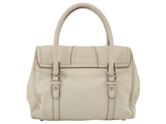 Borsa a mano in pelle bianca e argento Salvatore Ferragamo Auth BSZ241 Bianco - vista 3