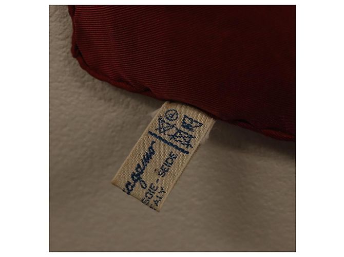 Sciarpa in seta bordeaux Auth Salvatore Ferragamo am10996A Bordò - vista 21