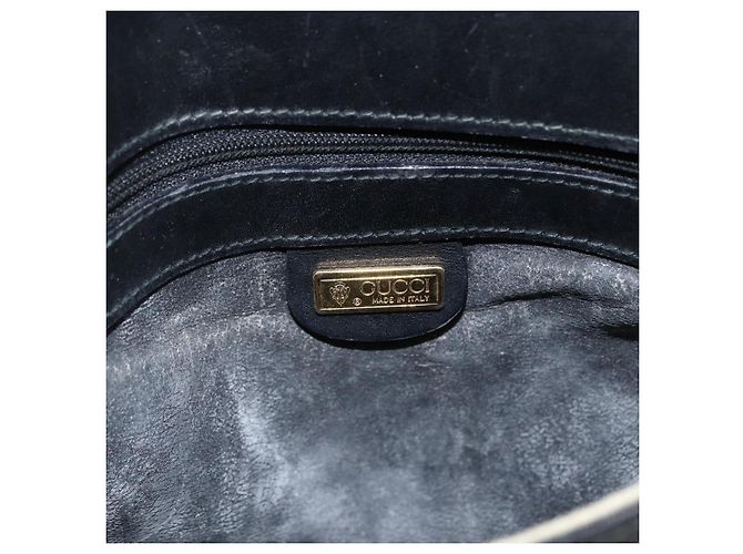 Gucci Borsa a spalla Micro GG Supreme in PVC Nero Oro Auth BSZ310 D'oro - vista 15