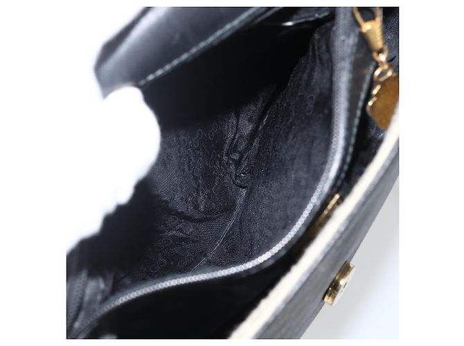 Gucci Borsa a spalla Micro GG Supreme in PVC Nero Oro Auth BSZ310 D'oro - vista 20