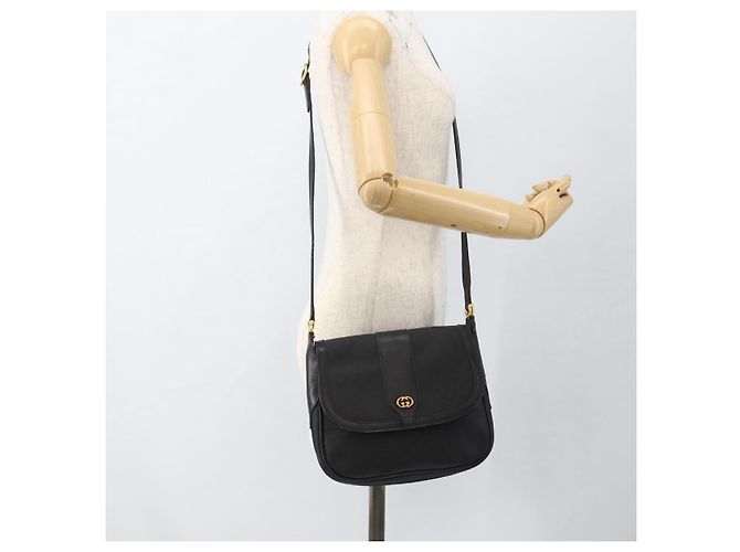 Gucci Borsa a spalla Micro GG Supreme in PVC Nero Oro Auth BSZ310 D'oro - vista 22
