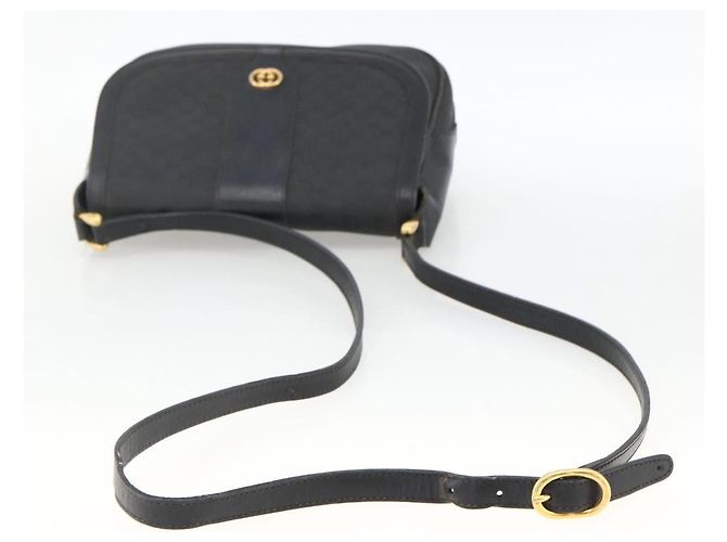 Gucci Borsa a spalla Micro GG Supreme in PVC Nero Oro Auth BSZ310 D'oro - vista 7