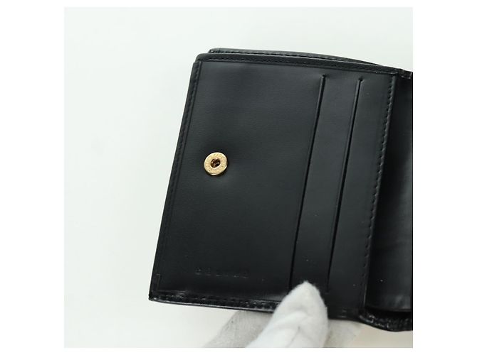 Céline CELINE Macadam Canvas Trifold Wallet PVC Leather Black Gold Auth am11034V Golden - view 15