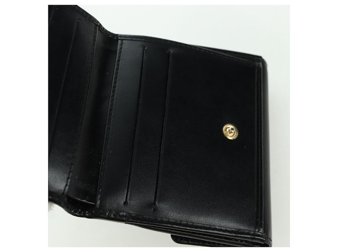 Céline CELINE Macadam Canvas Trifold Wallet PVC Leather Black Gold Auth am11034V Golden - view 16