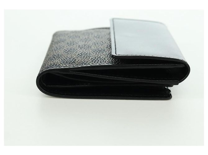 Céline CELINE Macadam Canvas Trifold Wallet PVC Leather Black Gold Auth am11034V Golden - view 5