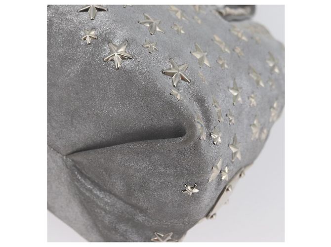 Jimmy Choo Tote Bag aus Wildleder Silber authentisch bs33845 - Ansicht 13