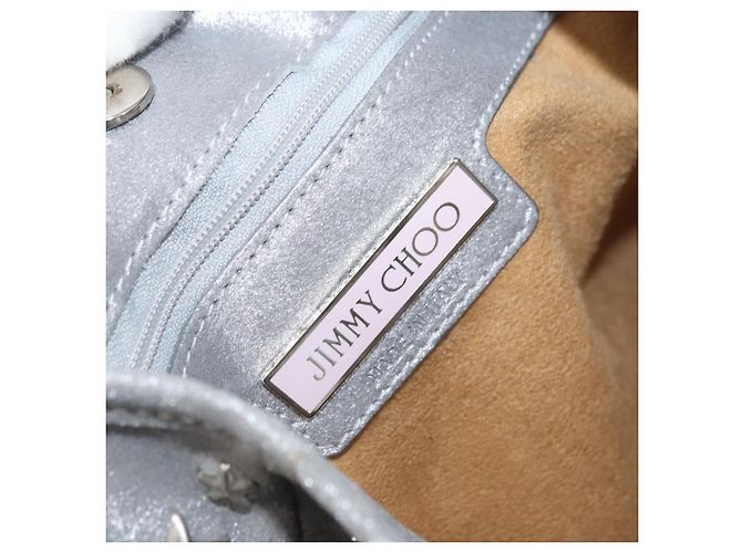 Jimmy Choo Tote Bag aus Wildleder Silber authentisch bs33845 - Ansicht 14