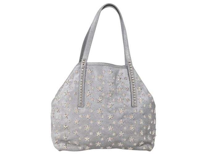 Jimmy Choo Tote Bag aus Wildleder Silber authentisch bs33845 - Ansicht 2