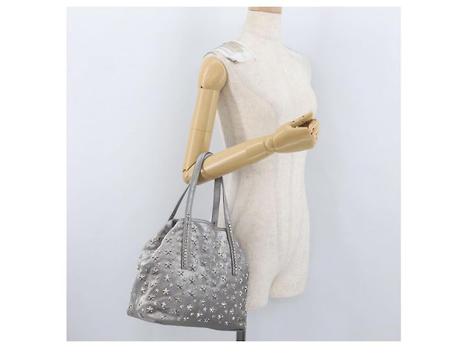 Jimmy Choo Tote Bag aus Wildleder Silber authentisch bs33845 - Ansicht 20