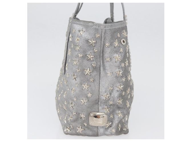 Jimmy Choo Tote Bag aus Wildleder Silber authentisch bs33845 - Ansicht 4