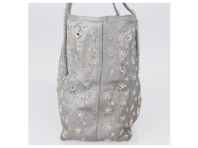 Jimmy Choo Tote Bag aus Wildleder Silber authentisch bs33845 - Ansicht 5