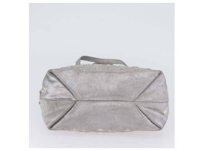 Jimmy Choo Tote Bag aus Wildleder Silber authentisch bs33845 - Ansicht 9