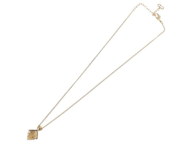 Collana Christian Dior metallo tono oro Auth BA11487 - vista 10