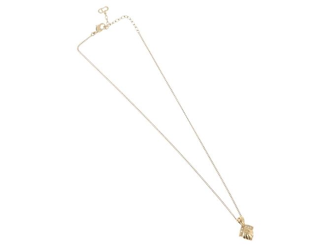 Collana Christian Dior metallo tono oro Auth BA11487 - vista 2