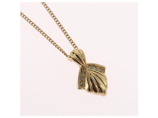 Collana Christian Dior metallo tono oro Auth BA11487 - vista 3