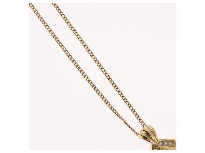 Collana Christian Dior metallo tono oro Auth BA11487 - vista 4